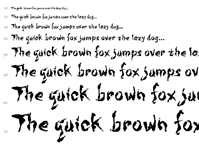 WILD3 Infected Hurt font waterfall